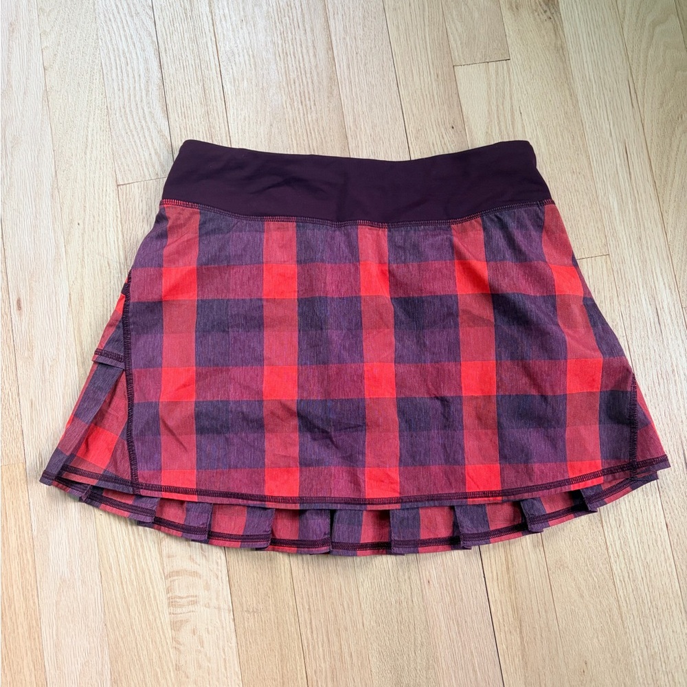 Lululemon Pacesetter Skirt Size 4 Yama Check Bordeaux Drama Plaid